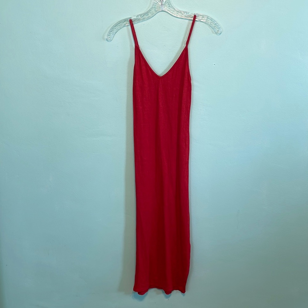 Red spaghetti, strap adjustable, body, con dress, size extra small